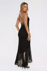 Whispered Dreams Mesh Maxi Dress Black